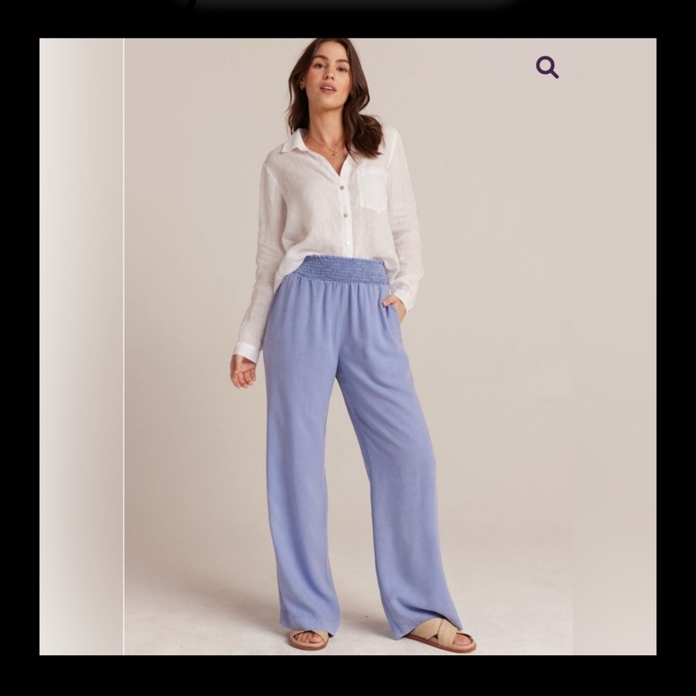 NWT Bella Dahl Smocked Waist Wide Leg Periwinkle/Blue Pants